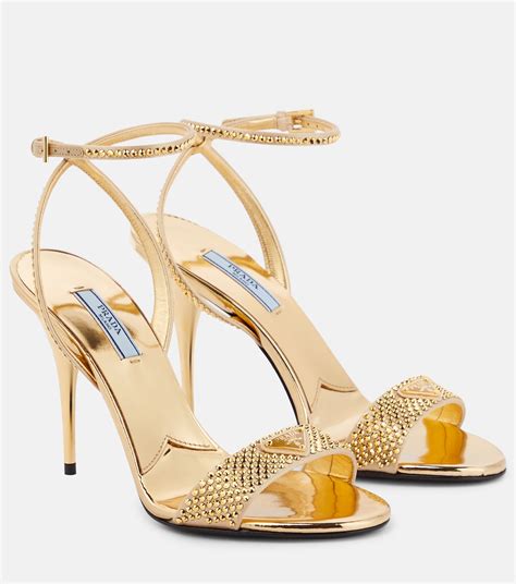 new gold prada shoes|prada flat heel shoes.